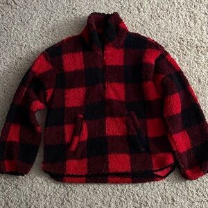 Old Navy Red and Black Plaid Women’s Pullover